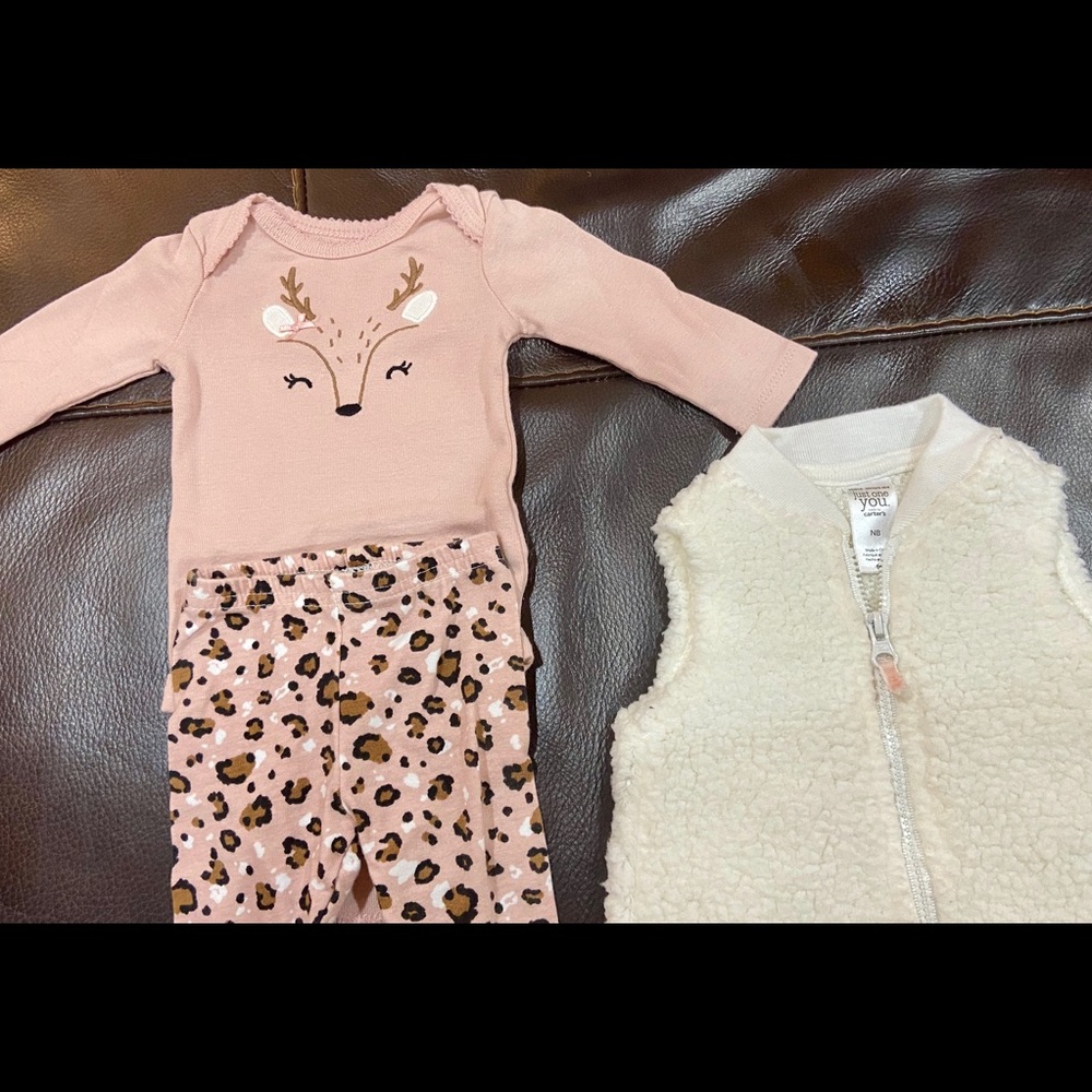 Came as a set! Newborn vest, pants, shirt